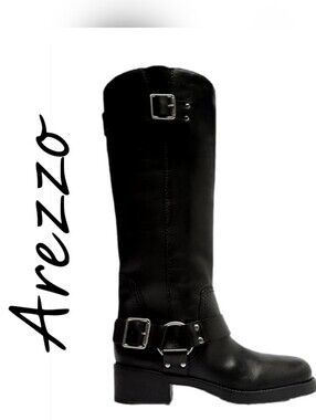 NIB AREZZO Clara Leather Block Boot